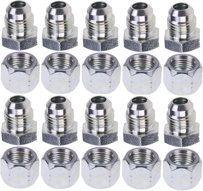Fakojer 10 Pairs 3/8" # 6 JIC Cap 0304-C-06 & Plug 2408-06 9/16-18 Hydraulic Adapter Fitting - Image 1
